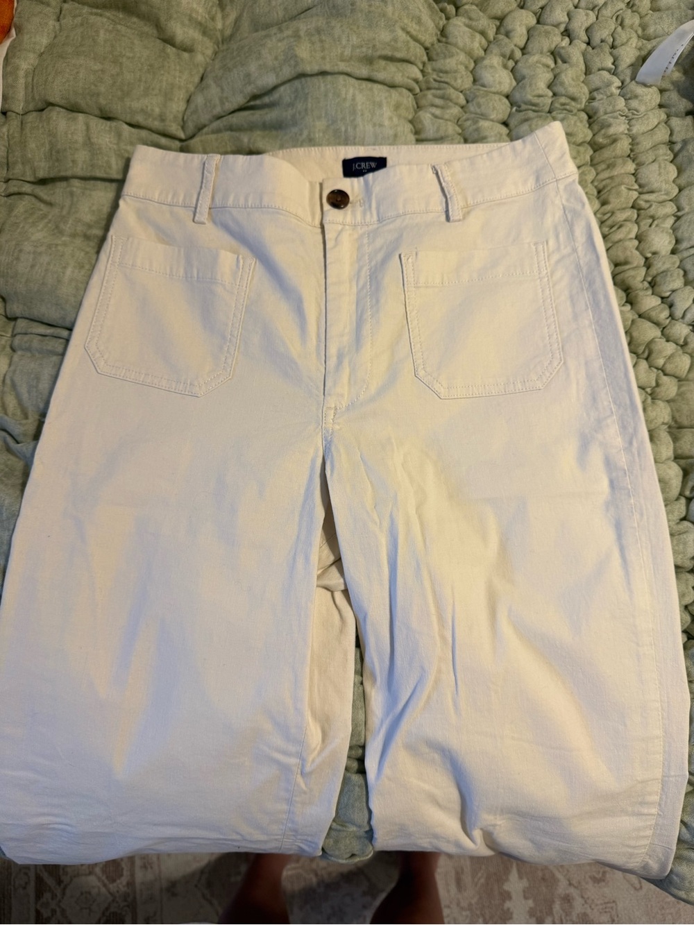 J. Crew Cream Wide-Leg Pants